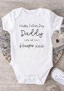 Happy Father's Day Daddy Baby Grow – Personalized Baby Vest with Custom Name Message – Lots of Love Design – First Father's Day Gift from Baby Boy or Girl