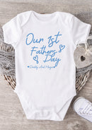 Our 1st Father's Day Personalised Baby Grow – Blue Heart Design Baby Vest – Custom Daddy and Baby Names Bodysuit – First Fathers Day Gift for New Dad