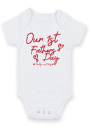 Our 1st Father's Day Personalized Baby Grow – Red Heart Design Baby Vest – Custom Daddy and Baby Names Bodysuit – First Fathers Day Gift for New Dad
