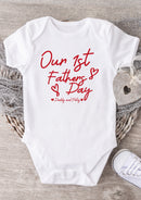 Our 1st Father's Day Personalized Baby Grow – Red Heart Design Baby Vest – Custom Daddy and Baby Names Bodysuit – First Fathers Day Gift for New Dad