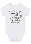 Our 1st Father's Day Baby Grow – Personalized Daddy and Baby Heart Design Bodysuit – Custom Name Baby Vest – First Fathers Day Gift from Baby Boy or Girl