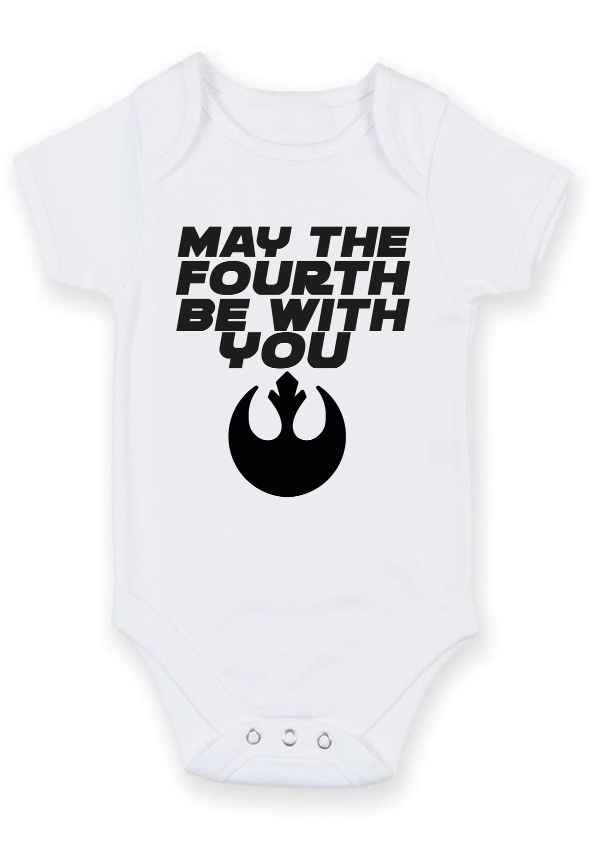 May The Fourth Be With You Baby Grow – Sci-Fi Inspired Baby Bodysuit – Cute Galaxy Theme Infant Vest – May 4th Celebration Outfit for Baby Boy or Girl – May The Fourth Be With You Baby Grow