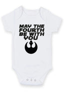 May The Fourth Be With You Baby Grow – Sci-Fi Inspired Baby Bodysuit – Cute Galaxy Theme Infant Vest – May 4th Celebration Outfit for Baby Boy or Girl
