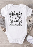 Personalized First Father's Day Baby Grow – Daddy & Baby Name Heart Design Bodysuit – Custom Baby Vest Gift for New Dad – First Fathers Day Outfit