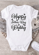 Happy Father's Day Daddy Baby Grow – Cute Heart Design Baby Bodysuit – Father's Day Outfit for Baby Boy or Girl – New Dad Gift & Keepsake Vest
