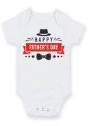 Happy Father's Day Baby Grow – Gentleman Hat & Bow Tie Design Baby Bodysuit – Father's Day Outfit for Baby Boy or Girl – New Dad Gift & Keepsake