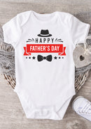 Happy Father's Day Baby Grow – Gentleman Hat & Bow Tie Design Baby Bodysuit – Father's Day Outfit for Baby Boy or Girl – New Dad Gift & Keepsake