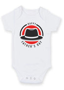 Happy Father's Day Baby Grow – Classic Hat Design Baby Bodysuit – Father's Day Outfit for Baby Boy or Girl – New Dad Gift & Keepsake Vest