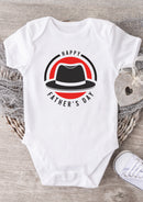 Happy Father's Day Baby Grow – Classic Hat Design Baby Bodysuit – Father's Day Outfit for Baby Boy or Girl – New Dad Gift & Keepsake Vest
