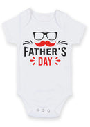 Happy Father's Day Baby Grow – Glasses & Moustache Design Baby Bodysuit – Cute Father's Day Outfit for Baby Boy or Girl – New Dad Gift & Keepsake