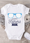 Happy Father's Day Baby Grow – Blue Glasses Design Baby Bodysuit – Cute Father's Day Outfit for Baby Boy or Girl – New Dad Gift & Keepsake Vest