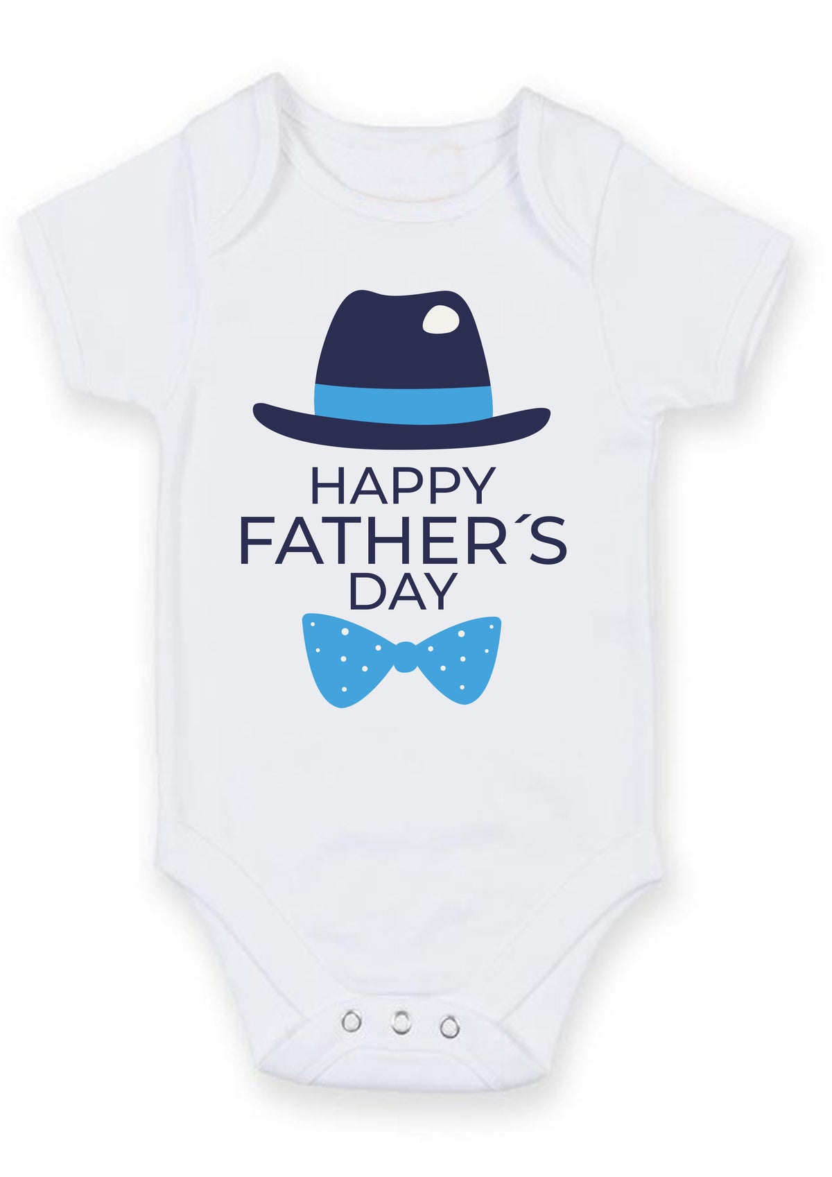 Happy Father's Day Baby Grow – Hat & Bow Tie Design Baby Bodysuit – Cute Father's Day Outfit for Baby Boy or Girl – New Dad Gift & Keepsake Vest – Happy Father's Day Baby Grow