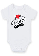 I Love My Papa Baby Grow – Cute Moustache Father's Day Baby Bodysuit – Adorable Baby Vest for Baby Boy or Girl – Father's Day Gift for Dad from Baby