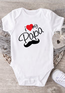 I Love My Papa Baby Grow – Cute Moustache Father's Day Baby Bodysuit – Adorable Baby Vest for Baby Boy or Girl – Father's Day Gift for Dad from Baby