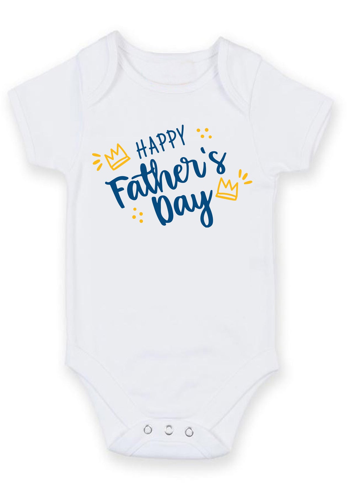 Happy Father's Day Baby Grow – Crown Design Baby Bodysuit – Cute Father's Day Outfit for Baby Boy or Girl – Adorable Gift for Dad from Baby – Happy Father's Day Baby Grow