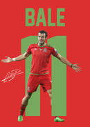 Gareth Bale Signed Poster Print – Wales National Team Legend Wall Art with Signature & Jersey Number 11 – Iconic Forward Memorabilia for Football Fans & Collectors