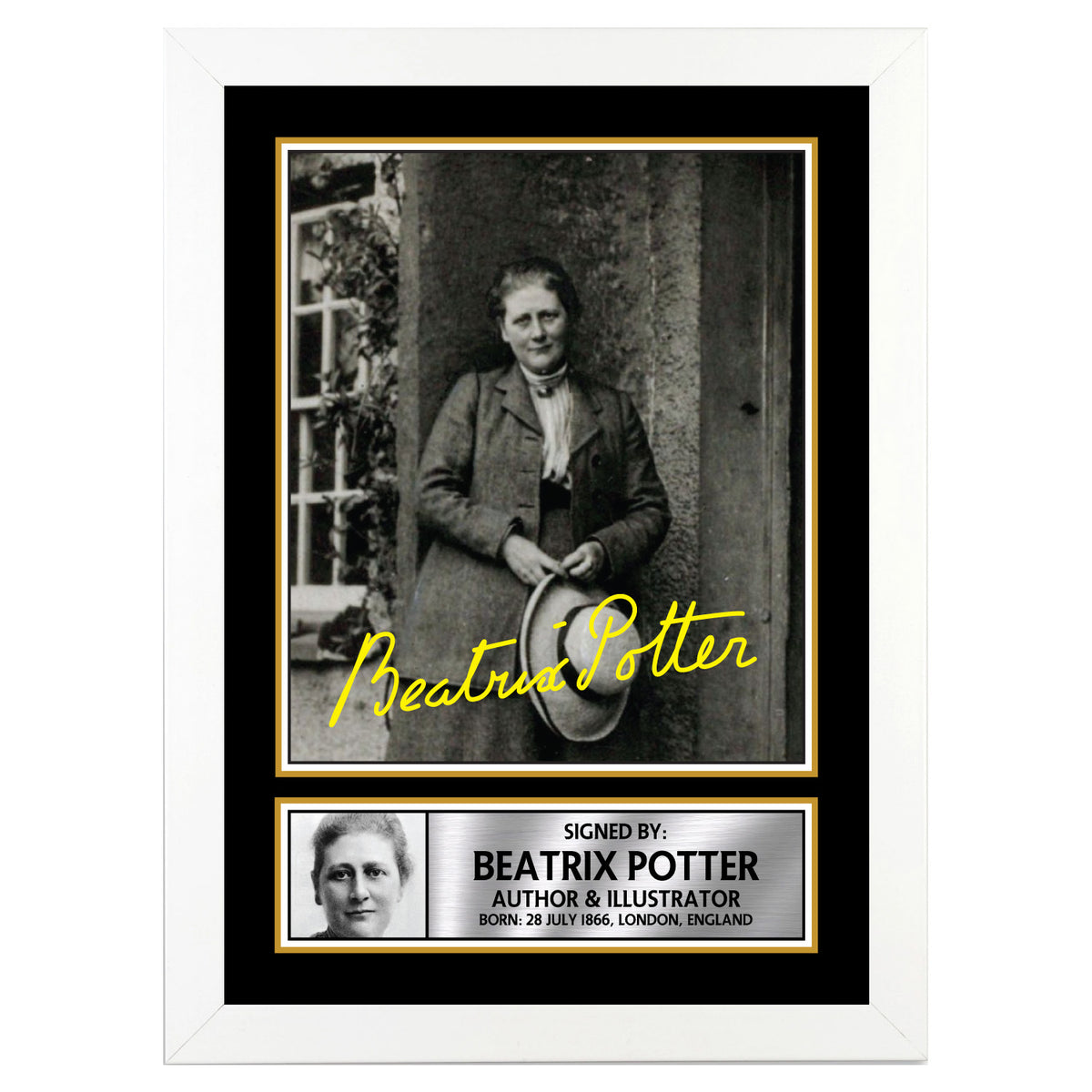 Beatrix Potter M189 Authors Printed Signature Poster Print Gift