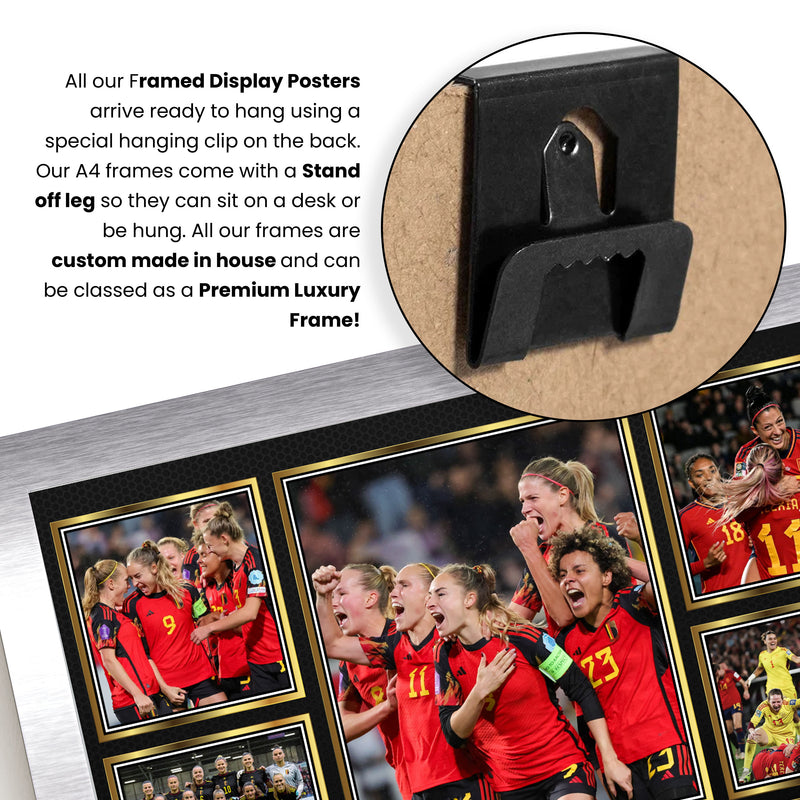 Belgium Ladies Football Teams Framed Autographed Print - Limited Edition Autograph Fan Gift – Collectible Memorabilia Merchandise