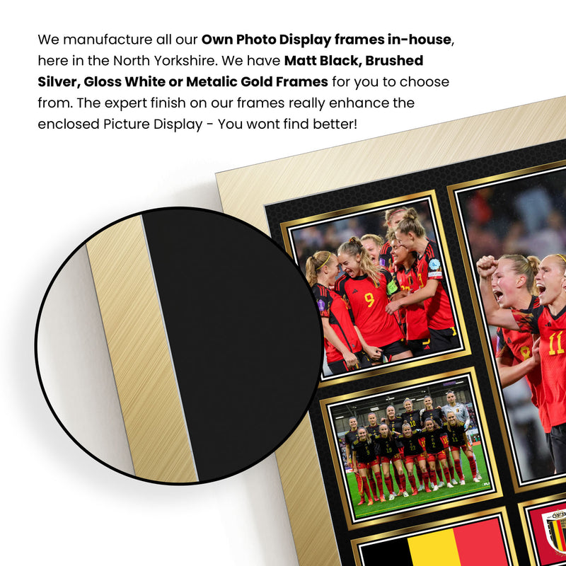 Belgium Ladies Football Teams Framed Autographed Print - Limited Edition Autograph Fan Gift – Collectible Memorabilia Merchandise