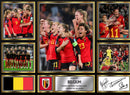 Belgium Ladies Football Teams Framed Autographed Print - Limited Edition Autograph Fan Gift – Collectible Memorabilia Merchandise