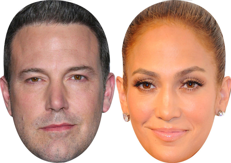 Ben Affleck And Jennifer Lopez Celebrity Couple Face Mask Fancy Dress - High-Quality Cardboard Masks for Any Occasion