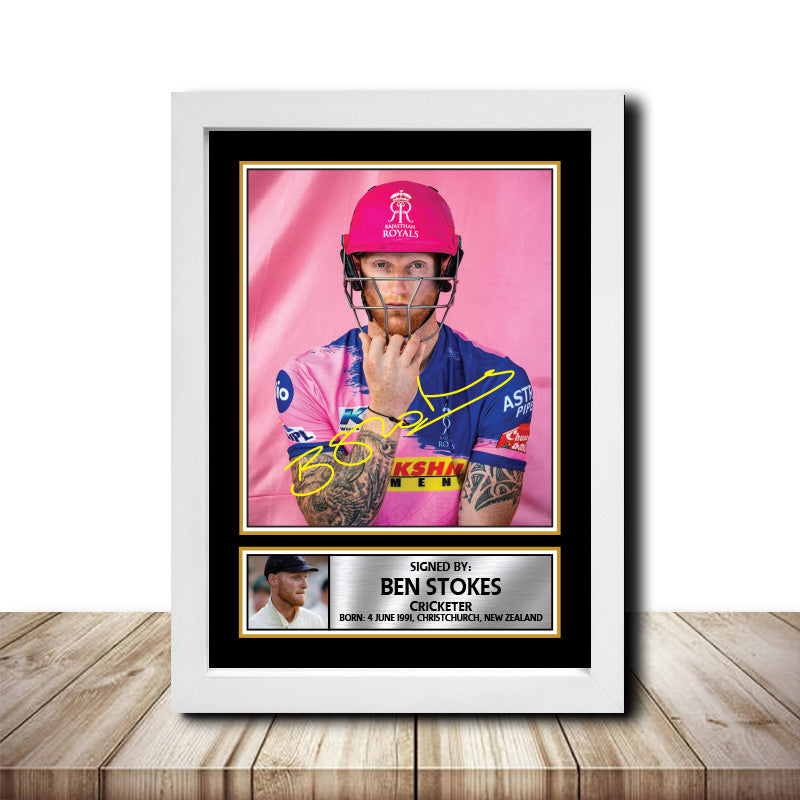 Ben Stokes M1483 Cricketer Printed Signature Poster Print Gift