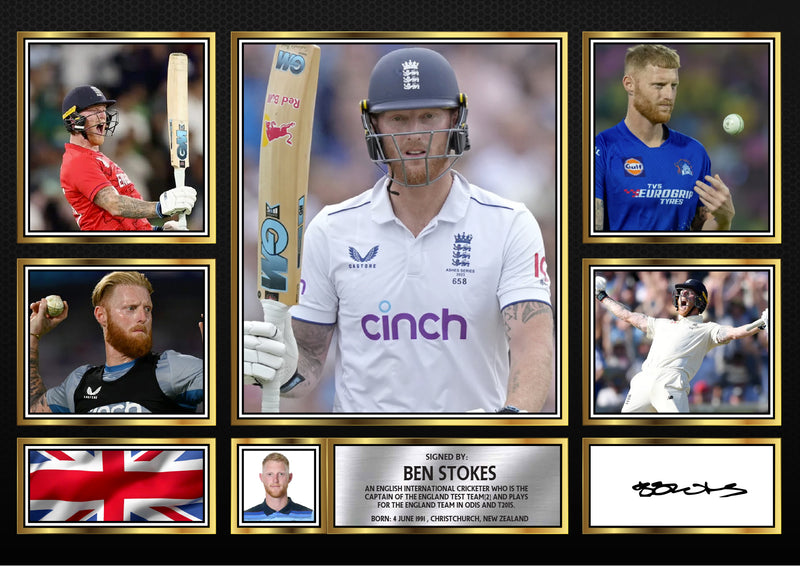 Ben Stokes M1483 - Cricketer-Autographed Poster Print Photo Signature GIFT