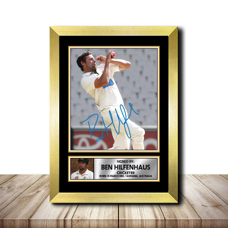 Ben Hilfenhaus M1482 Cricketer Printed Signature Poster Print Gift