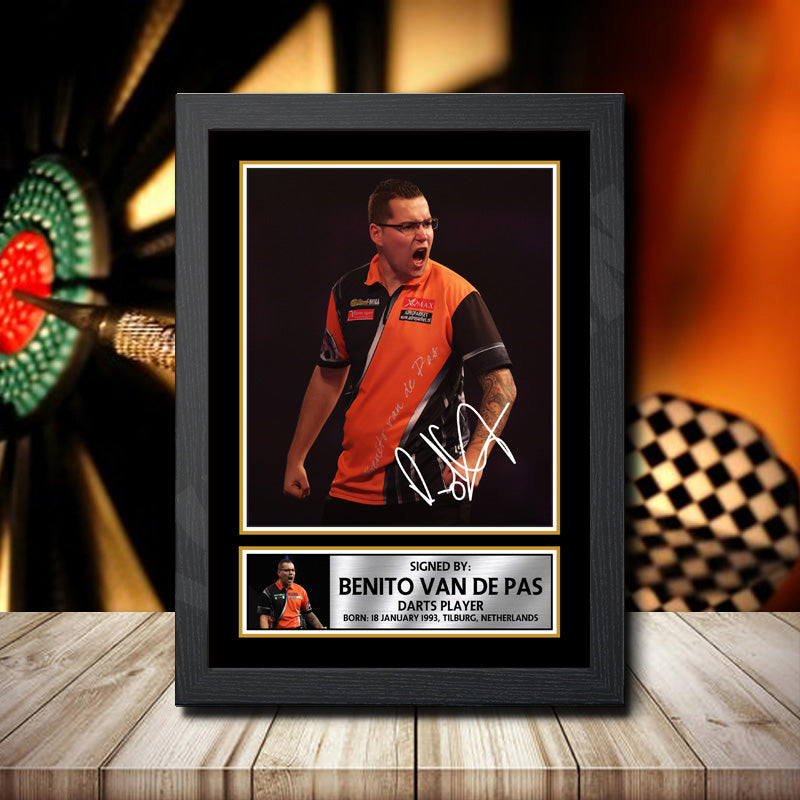 Benito Van De Pas 2 Printed Signature Darts Star Poster Print Framed Wall Art Gift – Benito Van De Pas 2 Printed Signature Darts Star Poster Print