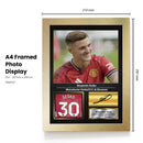 Benjamin Šeško Printed Signed Poster – Manchester United Tribute Wall Art with Jersey & Bio Plaque – Slovenia Striker Memorabilia for Football Fans & Collectors