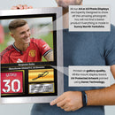 Benjamin Šeško Printed Signed Poster – Manchester United Tribute Wall Art with Jersey & Bio Plaque – Slovenia Striker Memorabilia for Football Fans & Collectors