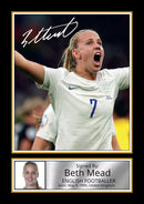 Beth Mead Signed Autograph Poster Print – England Lioness & Arsenal Star  – Framed or Unframed – Gift for Women’s Football Fans