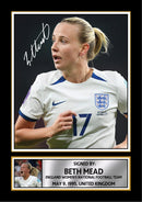 Beth Mead Signed Poster Print – England Women’s National Football Team Memorabilia – Tribute Wall Art for Lionesses Fans & Collectors