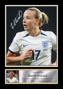 Beth Mead Signed Poster Print – England Women’s National Football Team Memorabilia – Tribute Wall Art for Lionesses Fans & Collectors