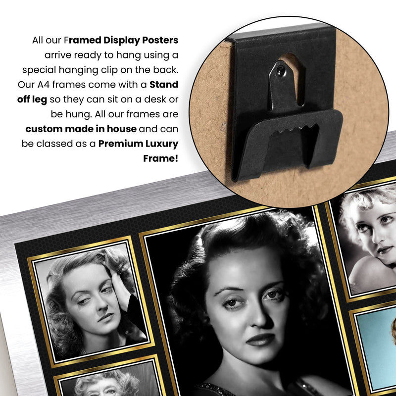 Bette Davis Actors Framed Autographed Print - Limited Edition Autograph Fan Gift – Collectible Memorabilia Merchandise