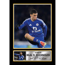 Bilal El Khannouss Signed Poster Print – Leicester City FC Tribute Wall Art with Autograph Panel – Belgian Midfielder Memorabilia for Fans & Collectors