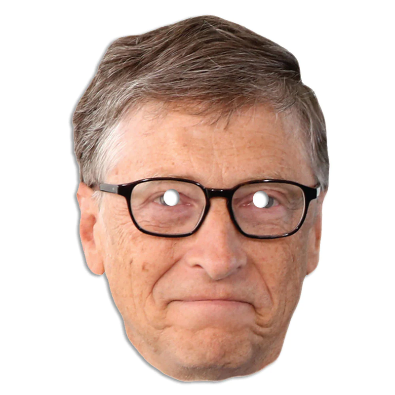 Bill Gates Entrepreneur Celebrity Face Mask Fancy Dress Cardboard Costume Mask