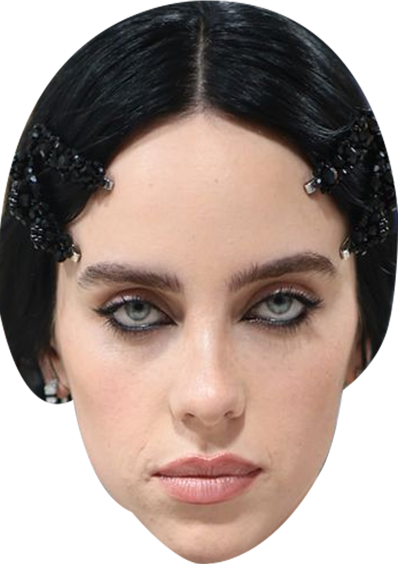 Billie Eilish 2025 Celebrity Face Mask Fancy Dress Cardboard Costume Mask