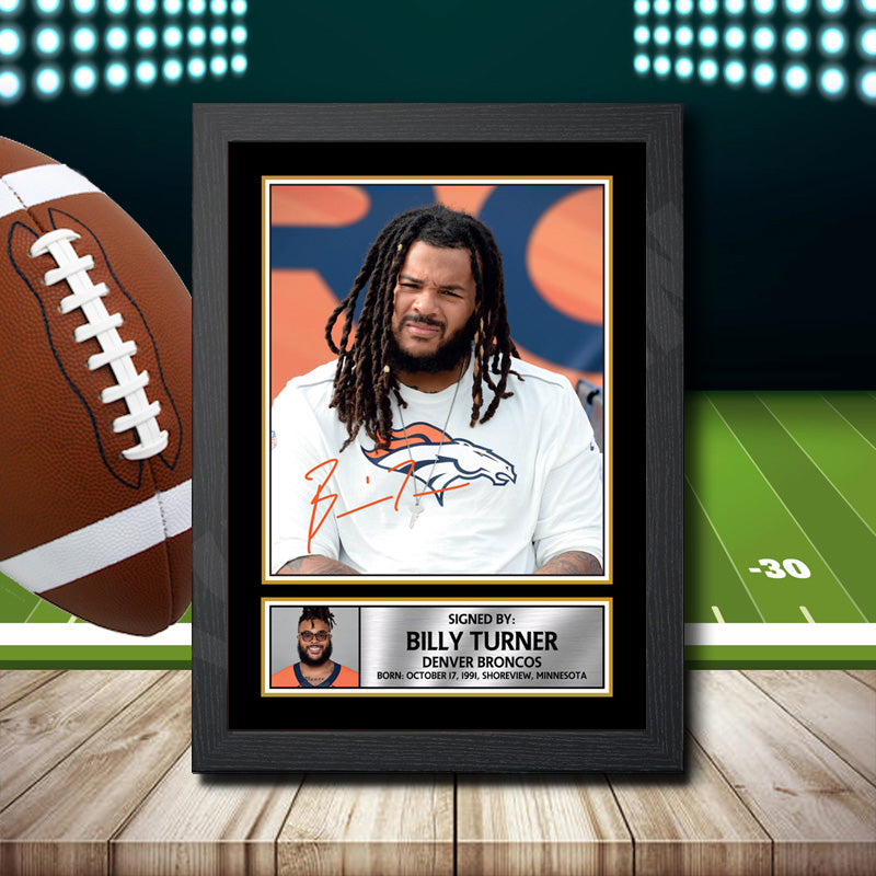 Billy Turner – Printed Signature NFL Star Print – Billy Turner