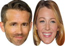 Blake Lively and Ryan Reynolds Celebrity Couple Face Mask Fancy Dress - High-Quality Cardboard Masks for Any Occasion