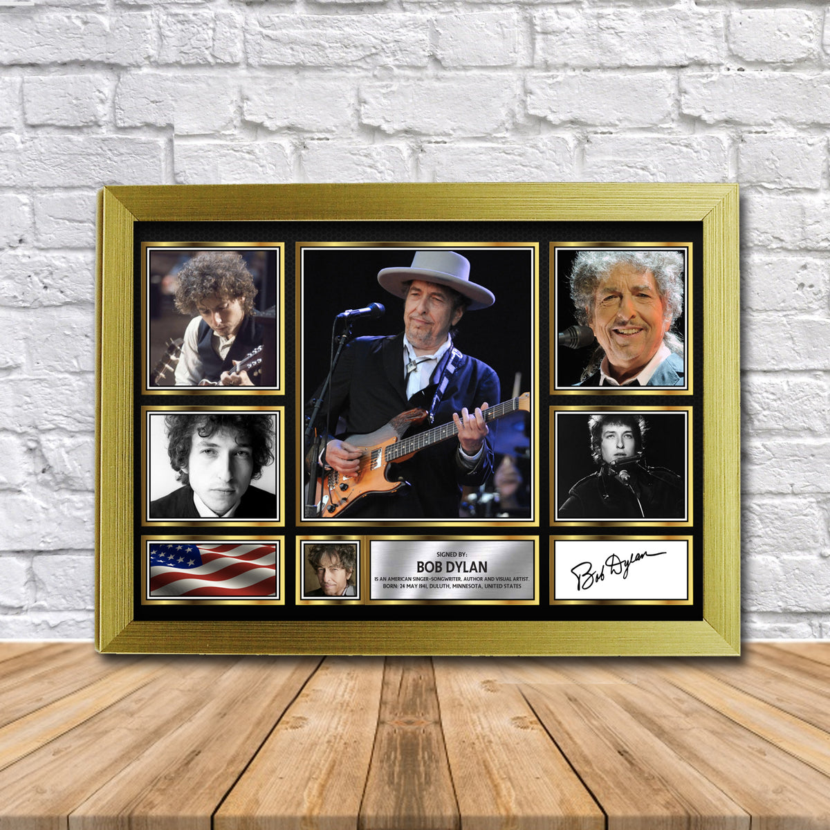 Bob Dylan Music Gift Framed Printed Signature Star Poster Print Wall Art Gift