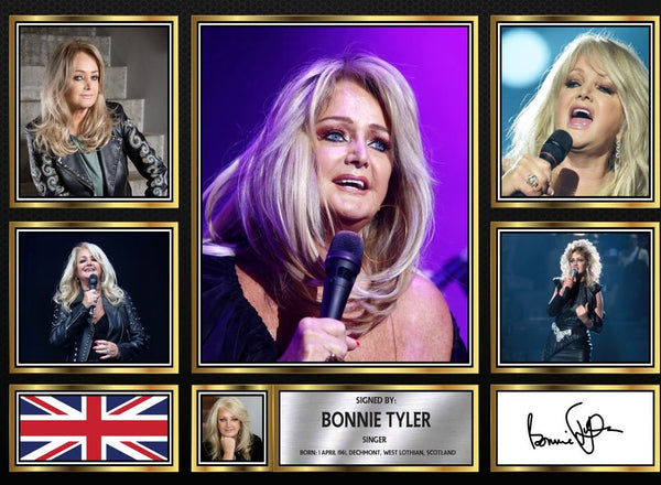 Bonnie Tyler Singers Framed Printed Signature Print – Fan Gift – Wall Art – Reproduction Print