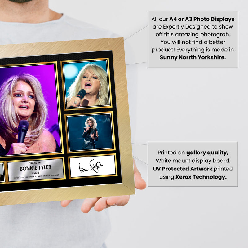 Bonnie Tyler Singers Framed Autographed Print - Limited Edition Autograph Fan Gift – Collectible Memorabilia Merchandise