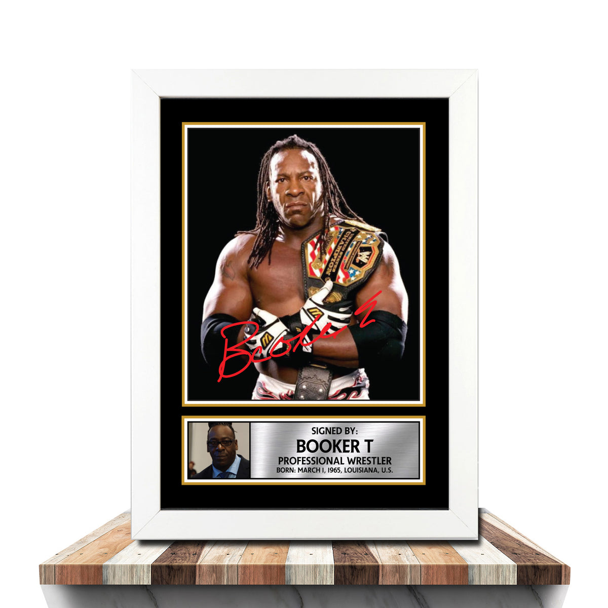 Booker T M959 Wrestling Printed Signature Poster Print Gift