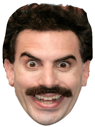 Borat - Sacha Baron Cohen Celebrity Face Mask Fancy Dress Cardboard Co