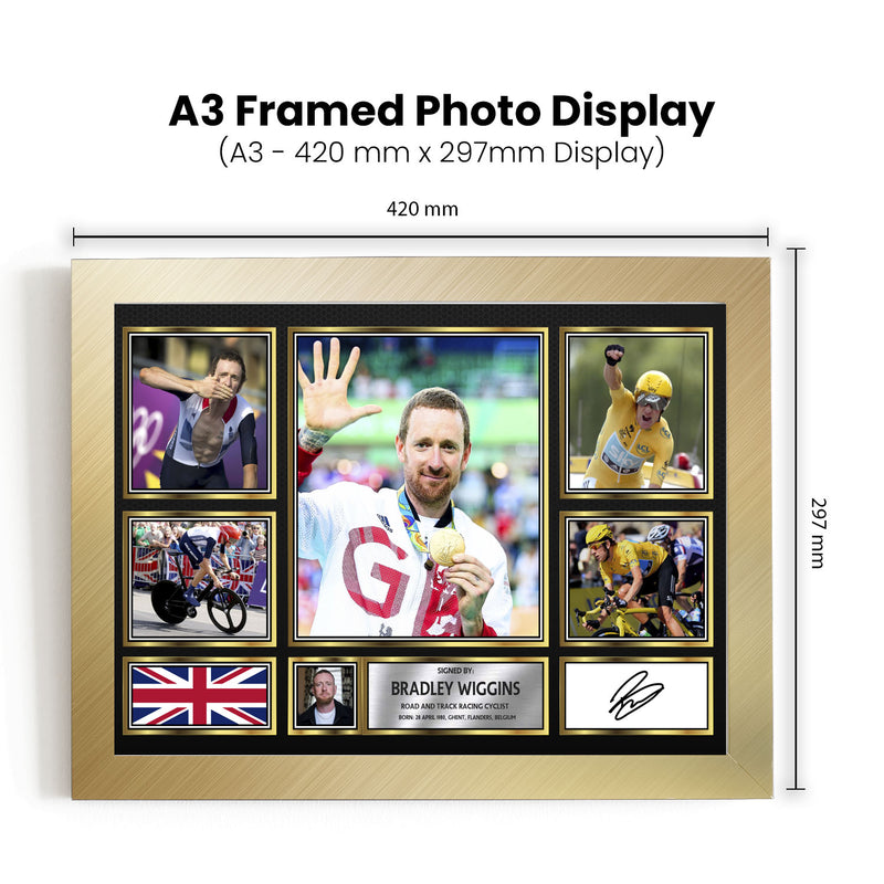 Bradley Wiggins Olympians Framed Autographed Print - Limited Edition Autograph Fan Gift – Collectible Memorabilia Merchandise