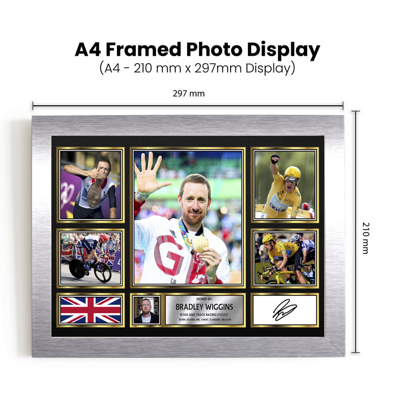 Bradley Wiggins Olympians Framed Autographed Print - Limited Edition Autograph Fan Gift – Collectible Memorabilia Merchandise