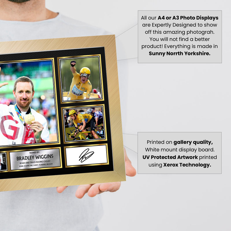 Bradley Wiggins Olympians Framed Autographed Print - Limited Edition Autograph Fan Gift – Collectible Memorabilia Merchandise