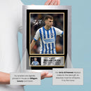 Brajan Gruda Brighton & Hove Albion Poster Print – Signed Autograph Style Football Wall Art   – Framed or Unframed – Gift for Premier League Fans
