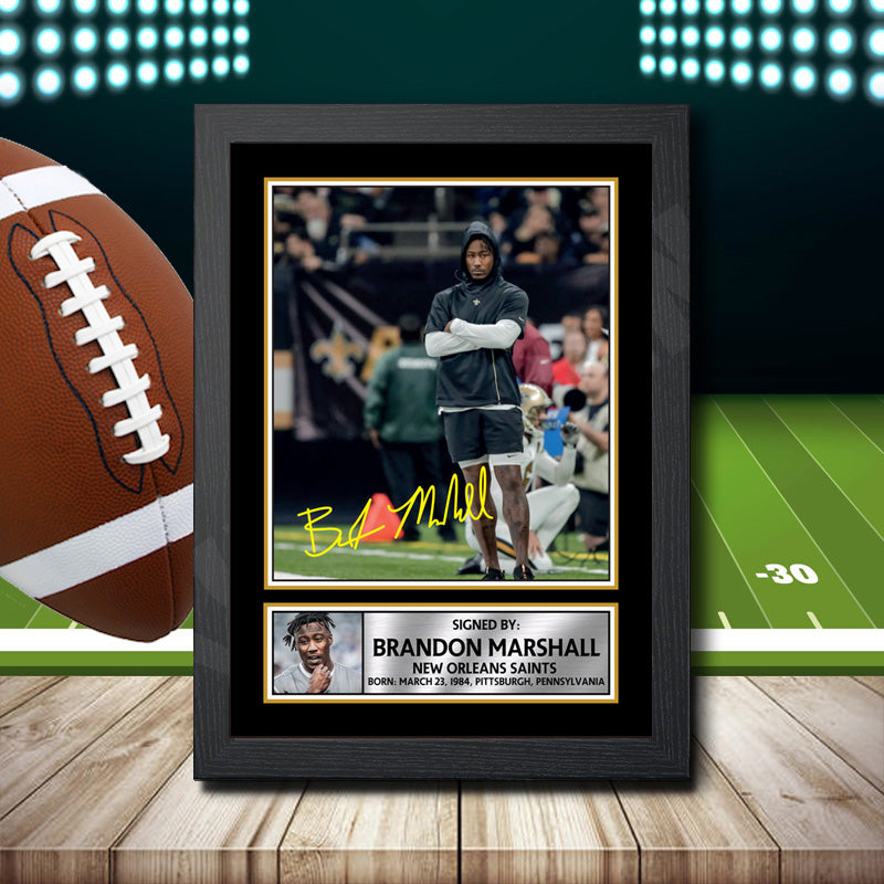 Brandon Marshall – Printed Signature NFL Star Print – Brandon Marshall